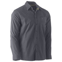 Bisley Long Sleeve Stretch Shirt - Charcoal 